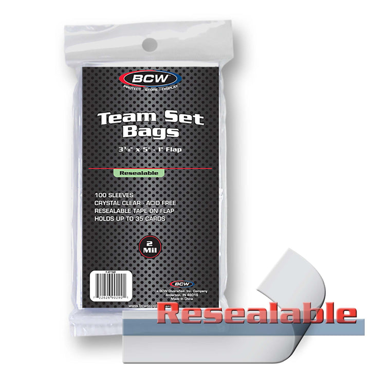 BCW Resealable Team Set Bags 100 Count